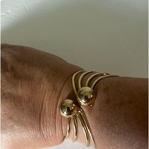 Swirly, Gold Tone Clamper Bracelet, NWOT